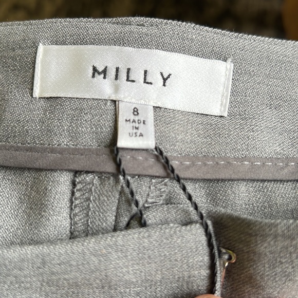 Grey MILLY wide leg, flat front trouser - Picture 6 of 7